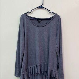 Banana Republic Blue Ruffle Long Sleeve Size XL